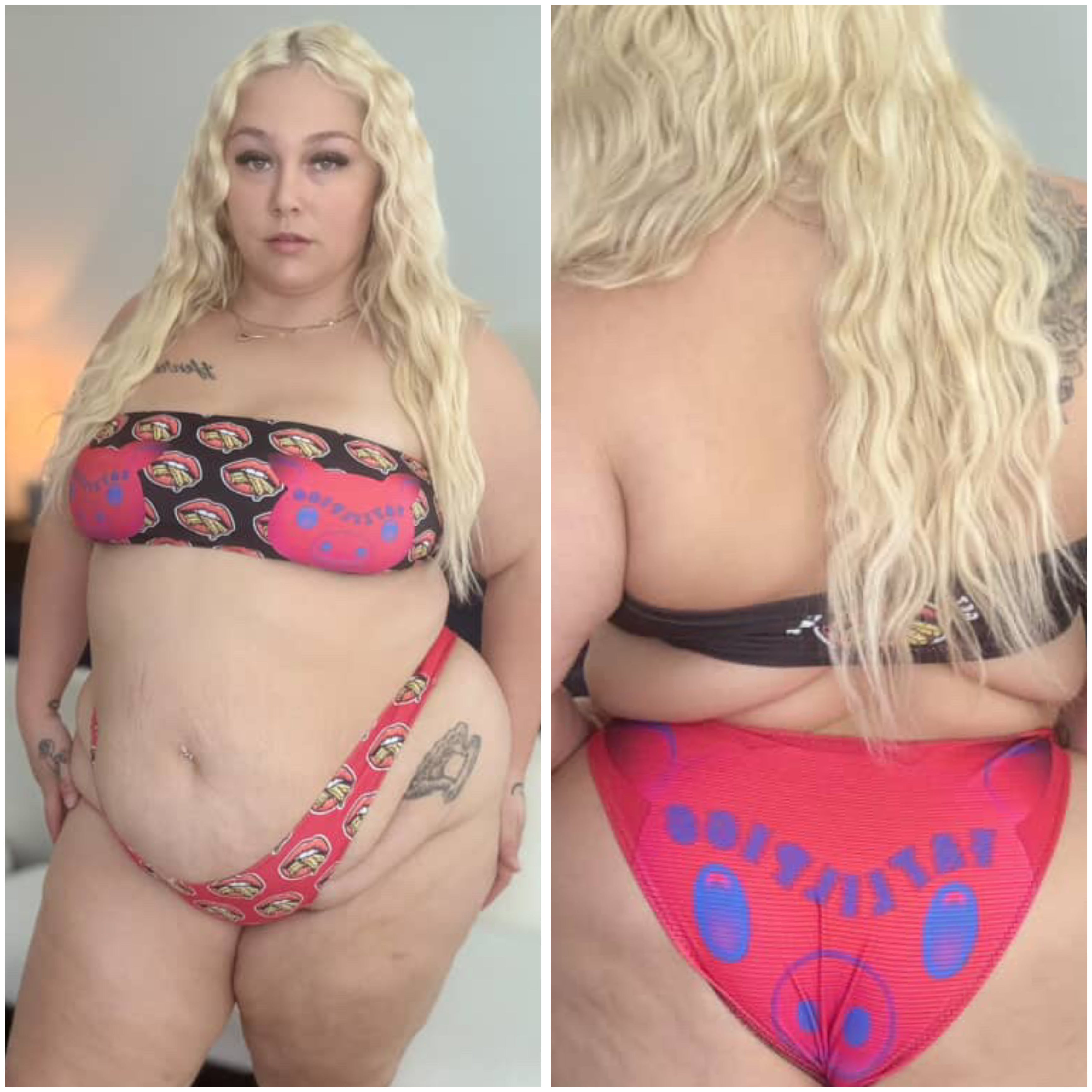 FatLilPigg x Get Thicker Stickers Collab Bikini | Bold Curvy Swimwear | Eco-Friendly Recycled Fabric