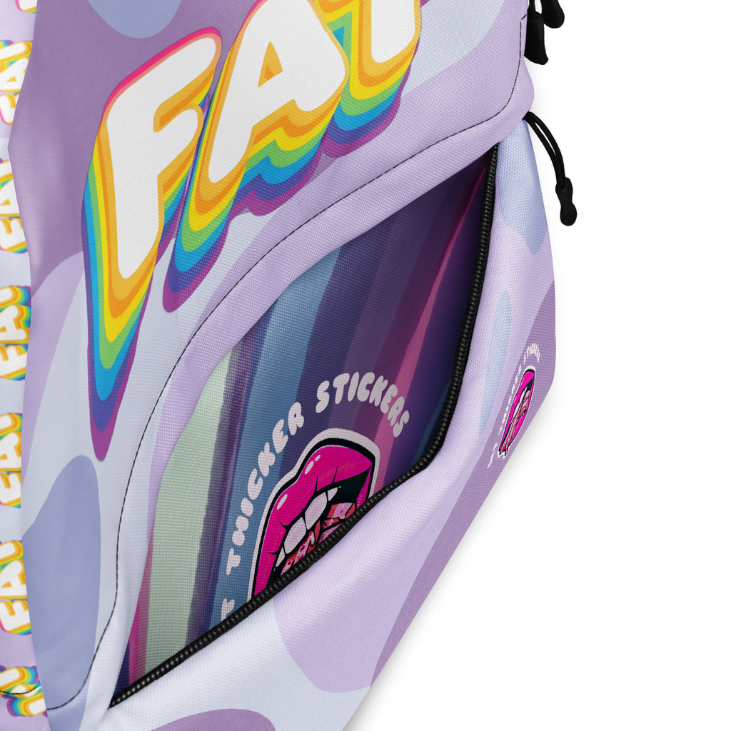 FAT Rainbow Backpack | Bold Body Positive School Bag | Get Thicker Stickers Backpack
