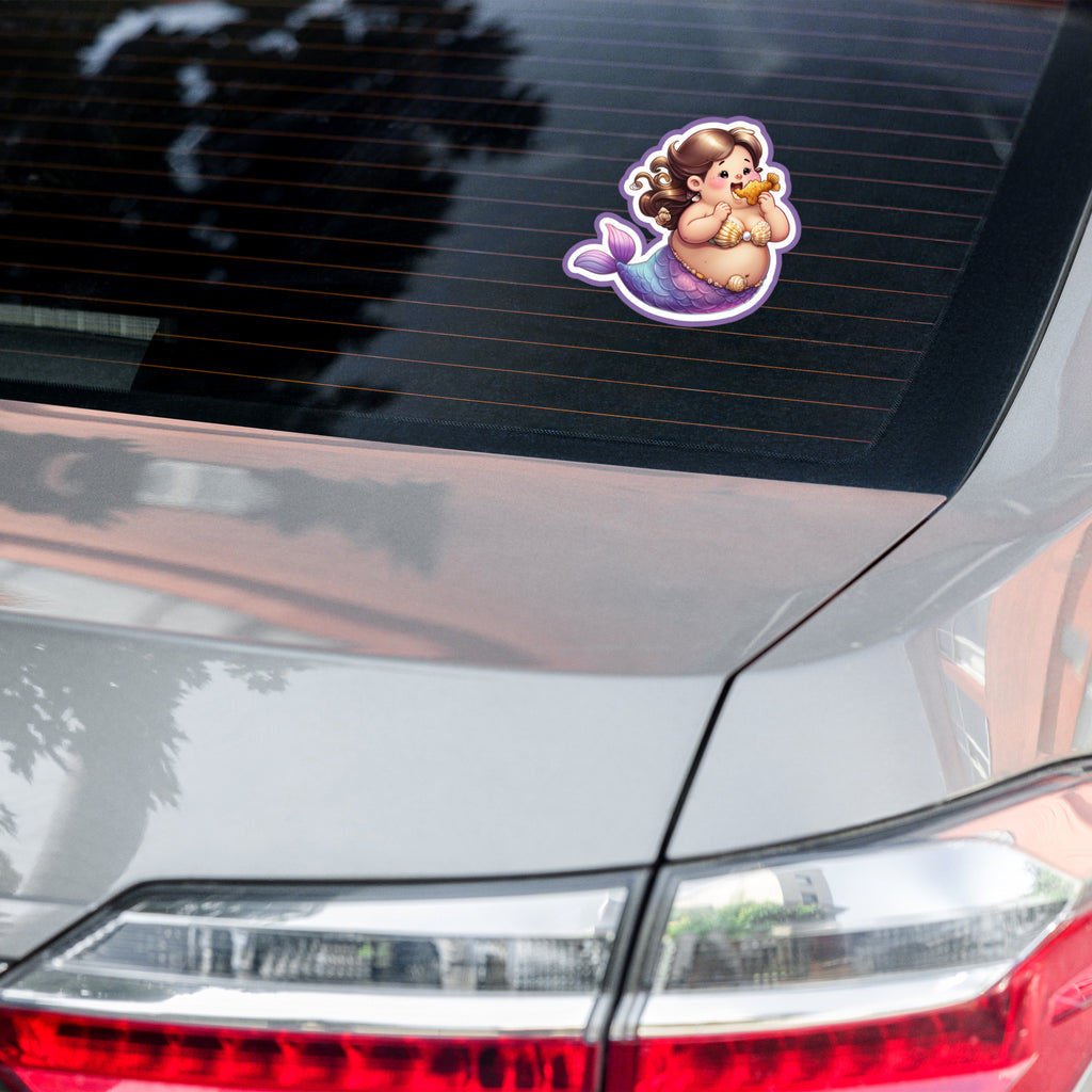 Chubby Mermaid Sticker | Cute Curvy Body Positive Vinyl Decal | Self-Love & Fat Fantasy Art | Worldwide Shipping