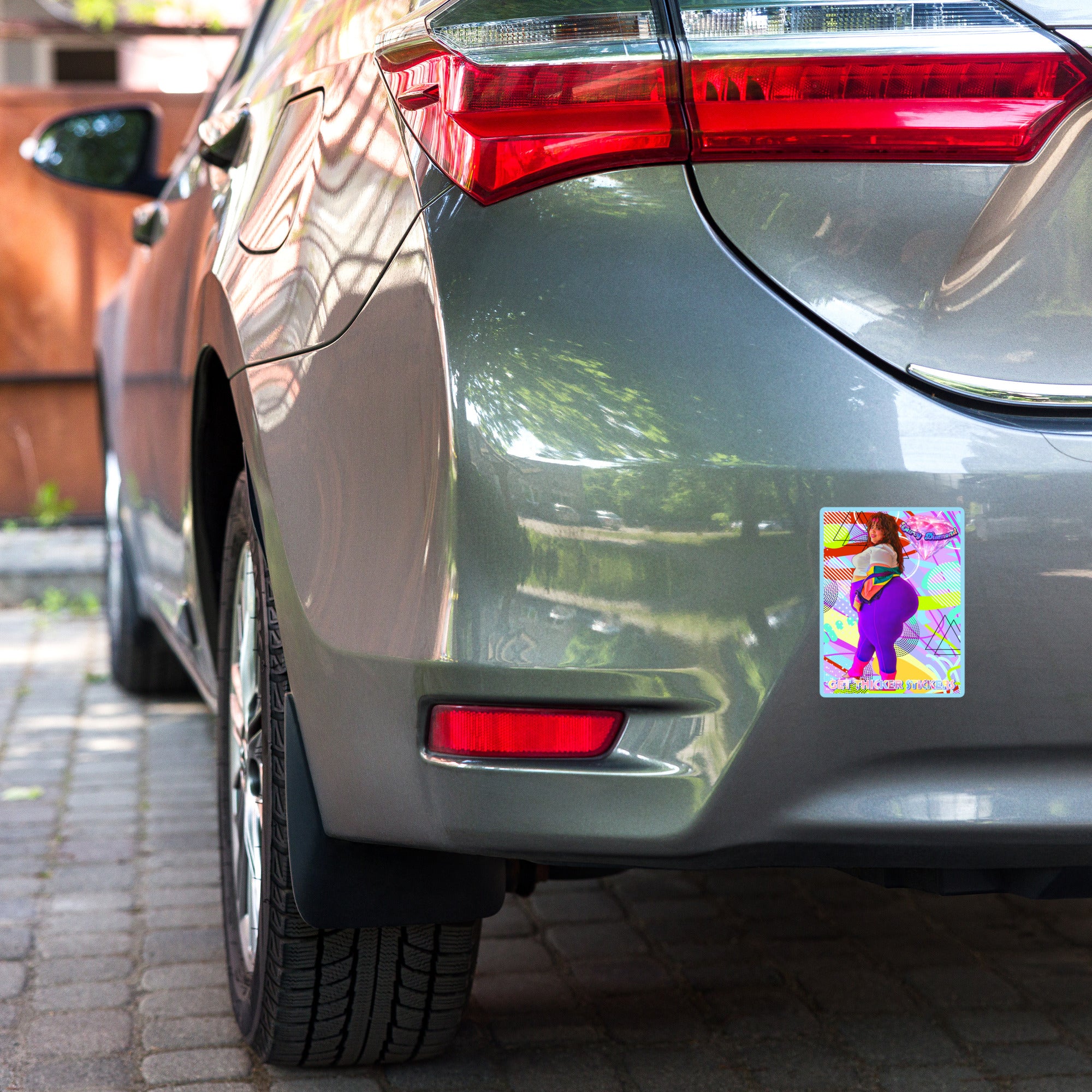 Curvy Diamond x Get Thicker Stickers Collab Series Sticker | SSBBW Sticker | Retro Vinyl Decal | Design 2
