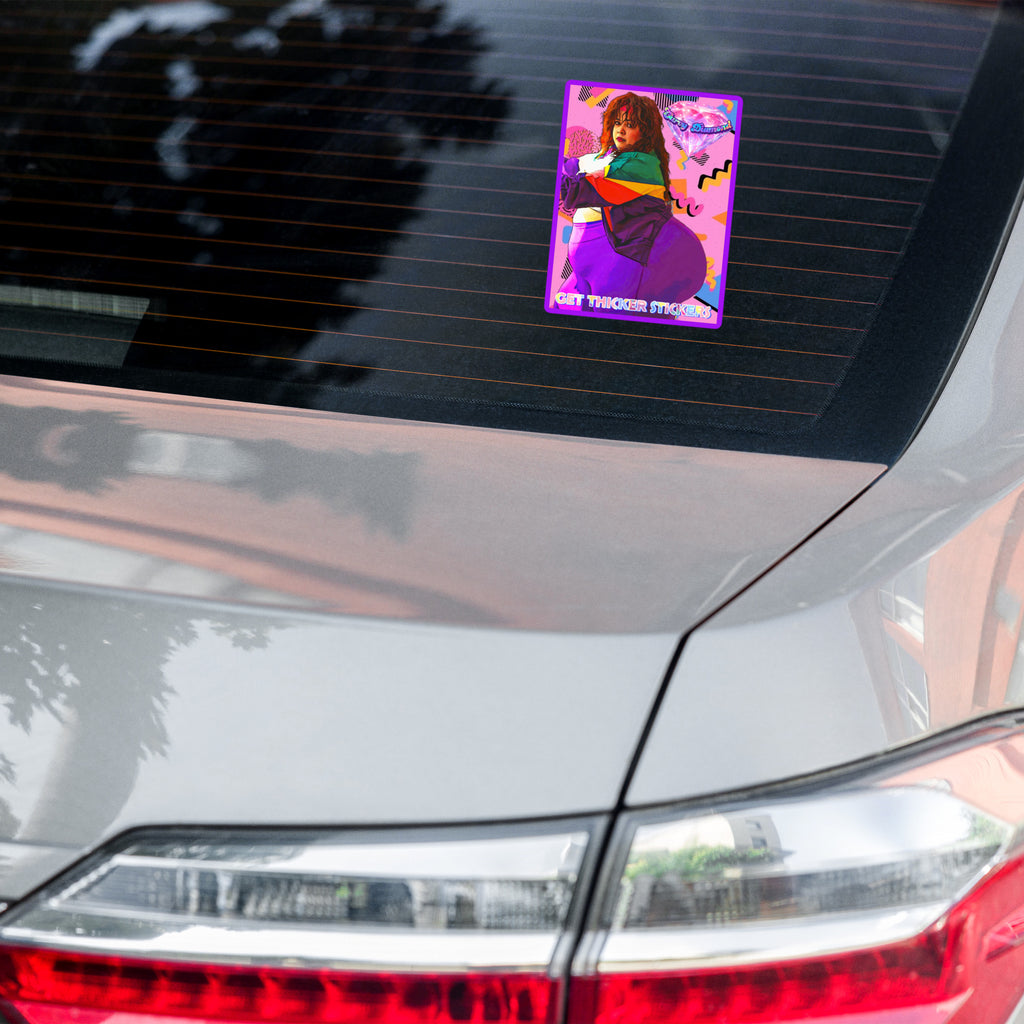 Curvy Diamond x Get Thicker Stickers Collab Series Sticker | SSBBW Sticker | Retro Vinyl Decal | Design 1